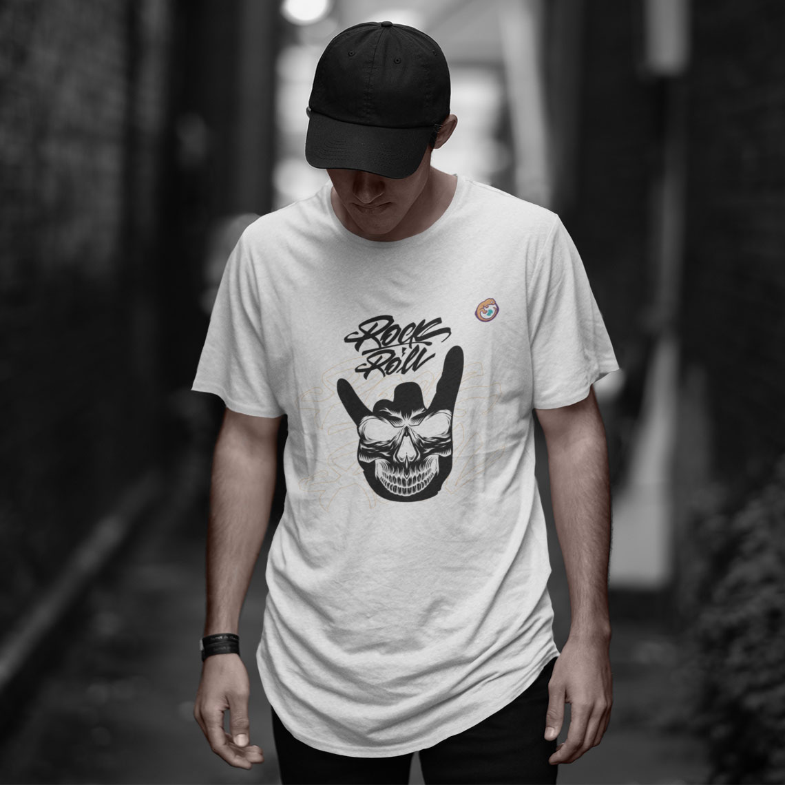 Nome do produto: Camiseta Rock and Roll Branca