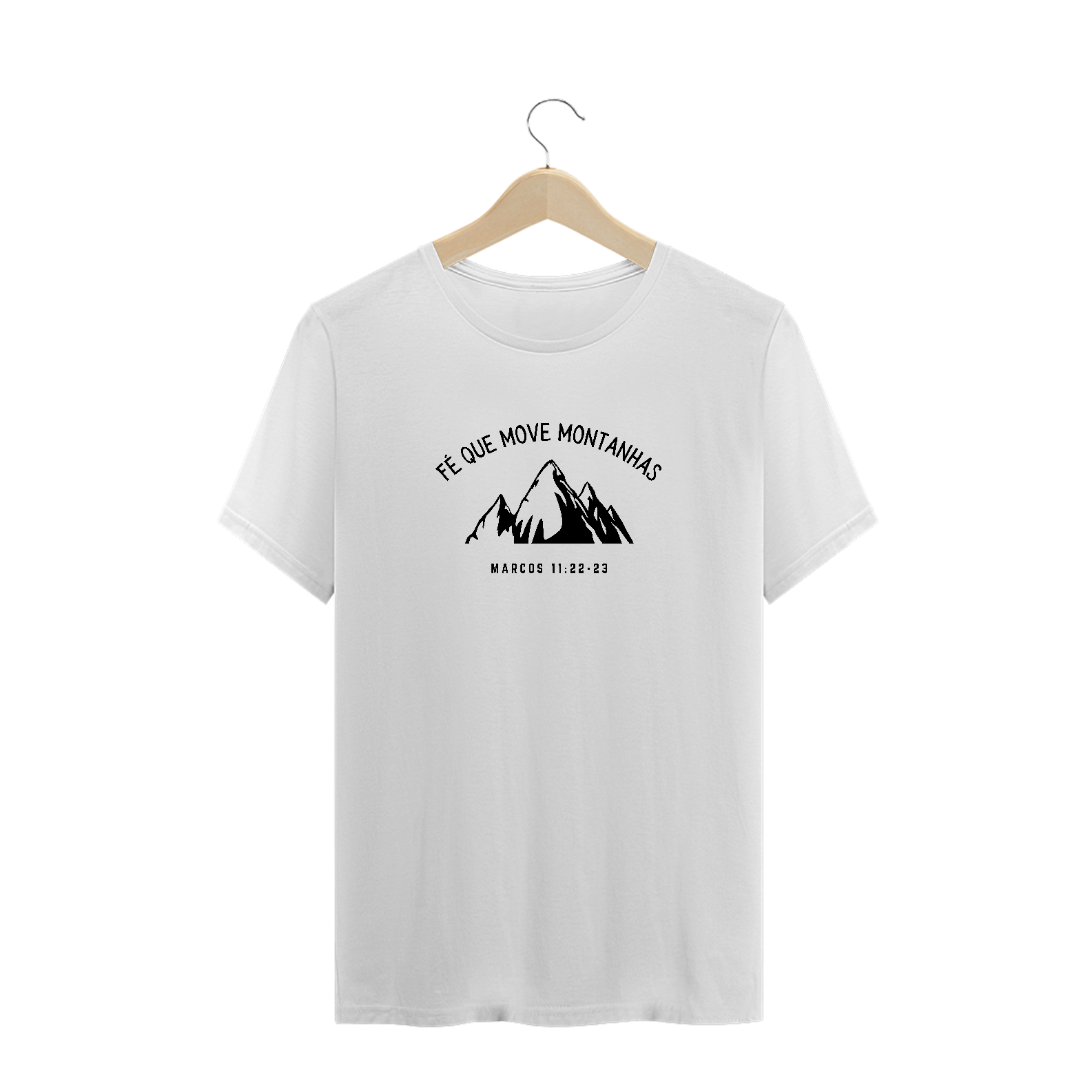 Nome do produto: Camisa unissex ´´fé que move montanhas´´ (arte preta)