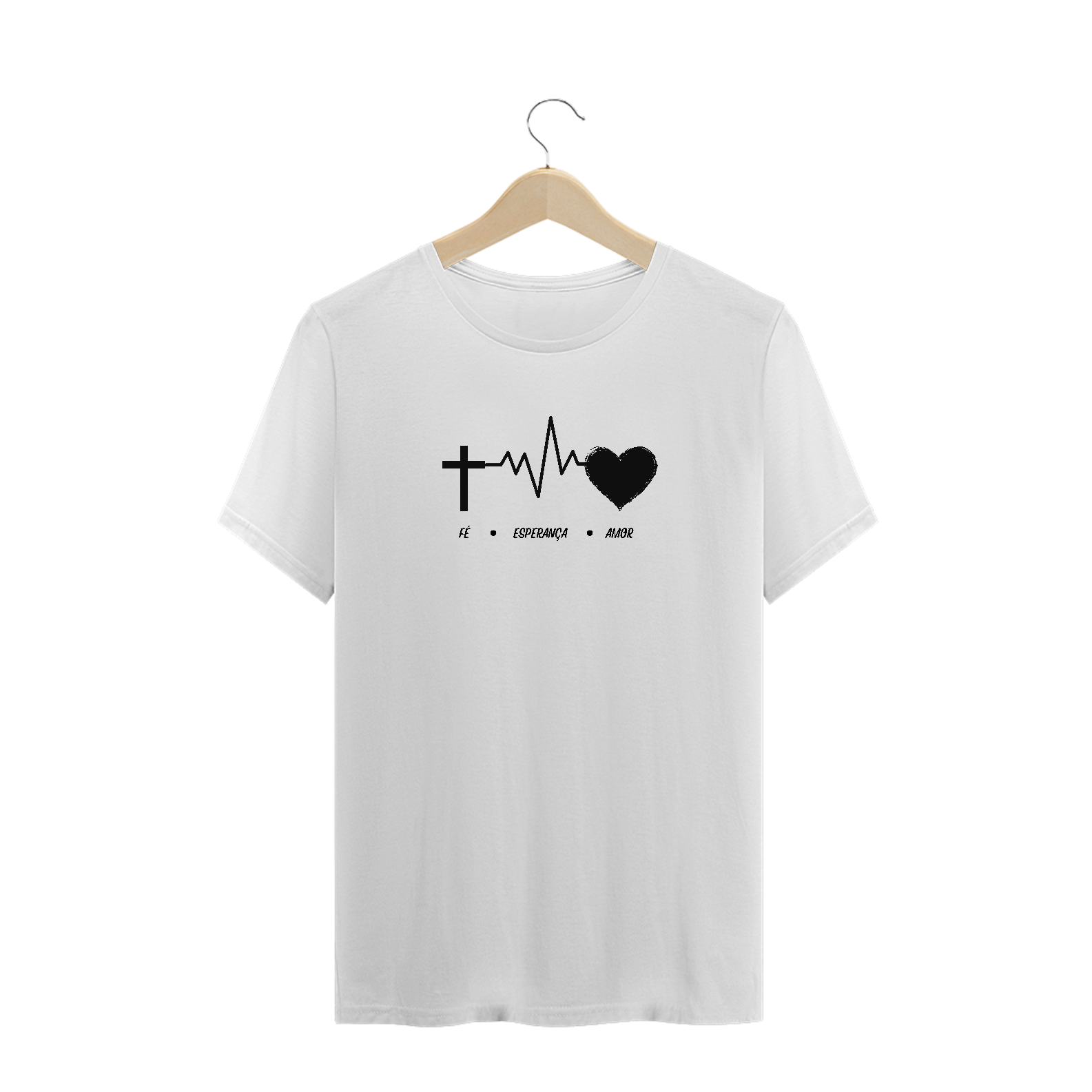 Nome do produto: Camisa unissex fé, esperança e amor (arte preta)