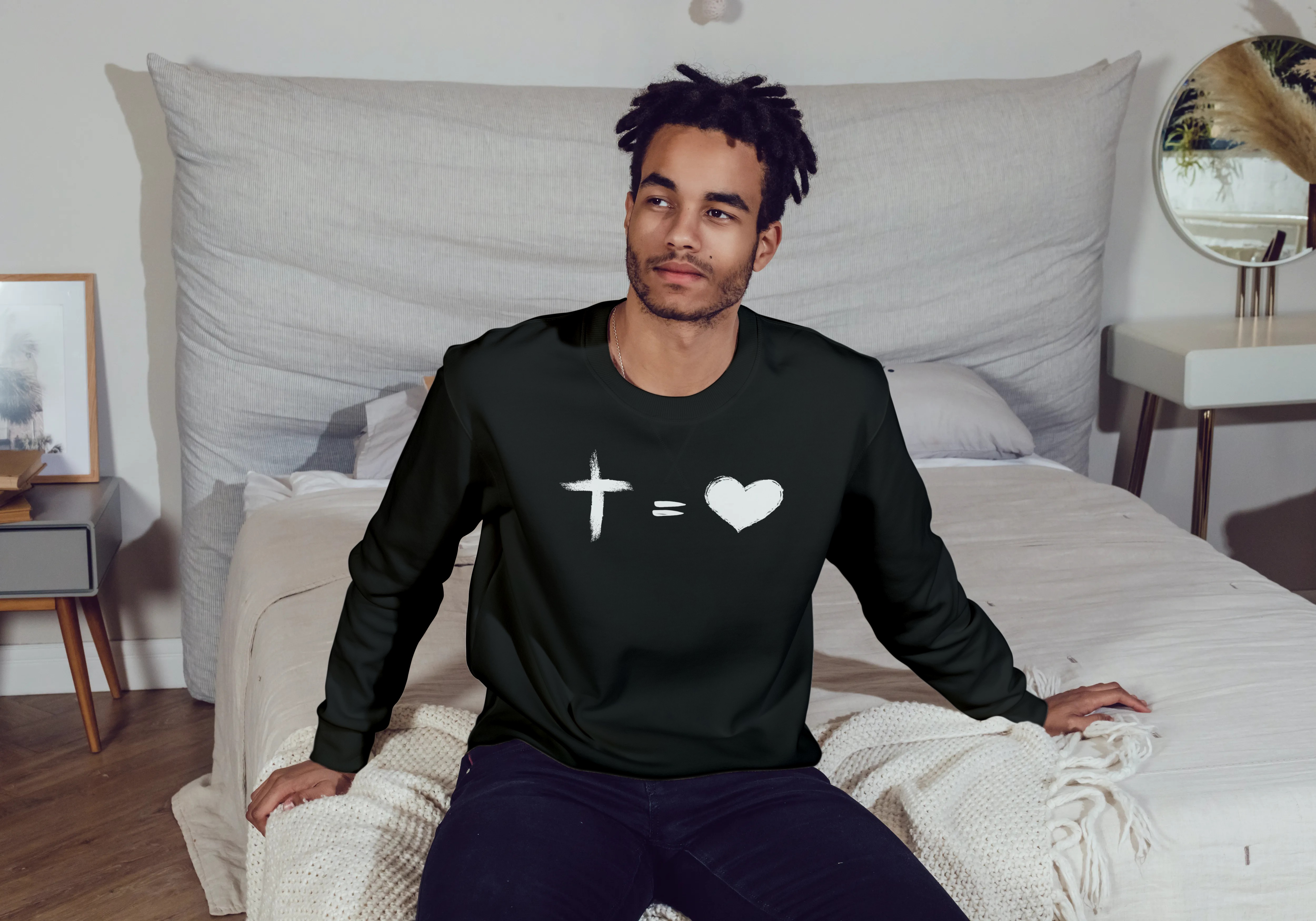 Nome do produto: Moletom unissex cruz = coração
