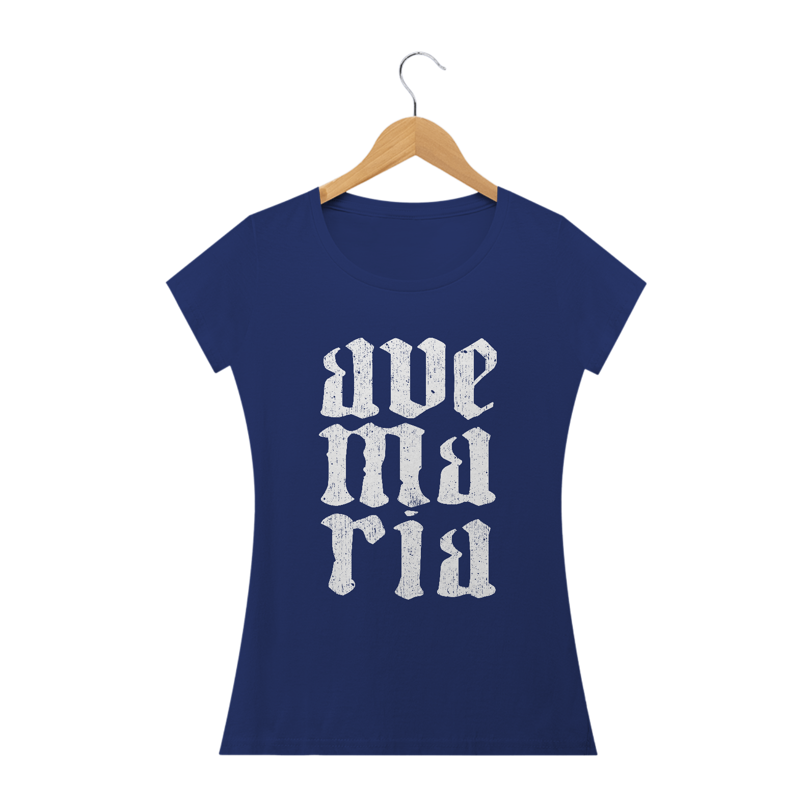 Nome do produto: Camiseta Feminina Ave Maria