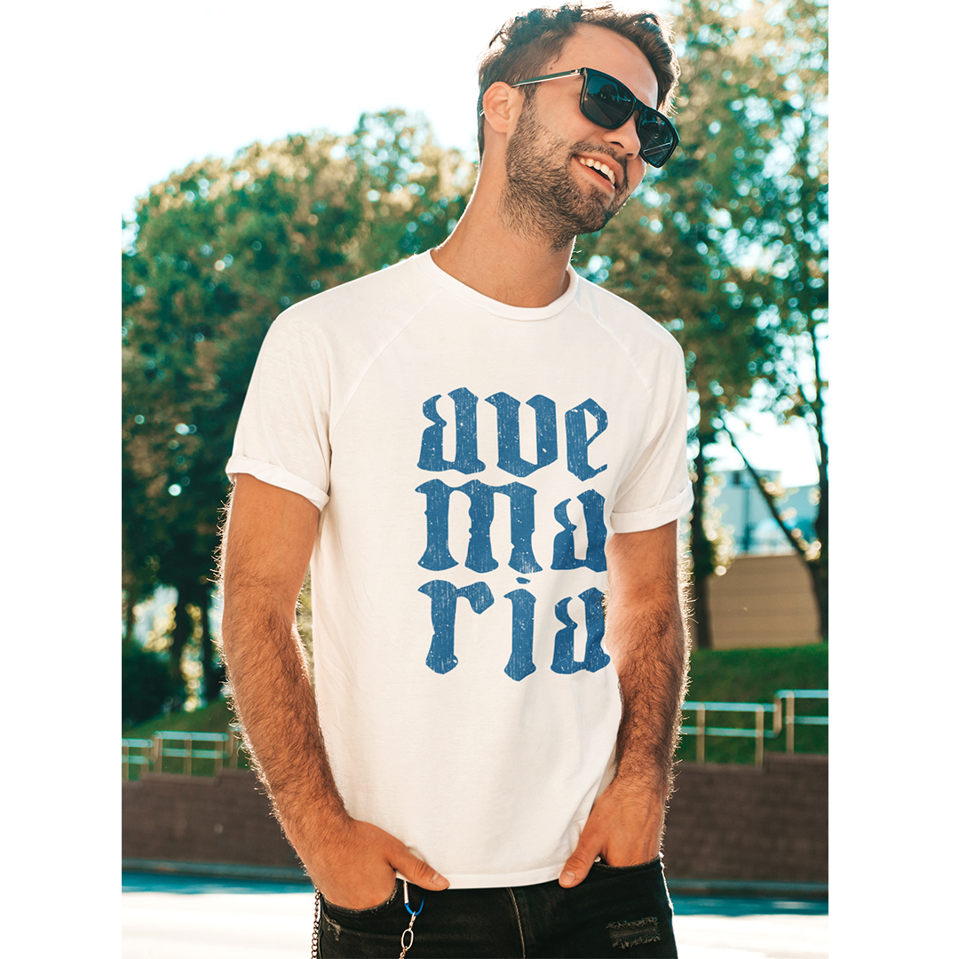 Nome do produto: Camiseta Masculina Ave Maria