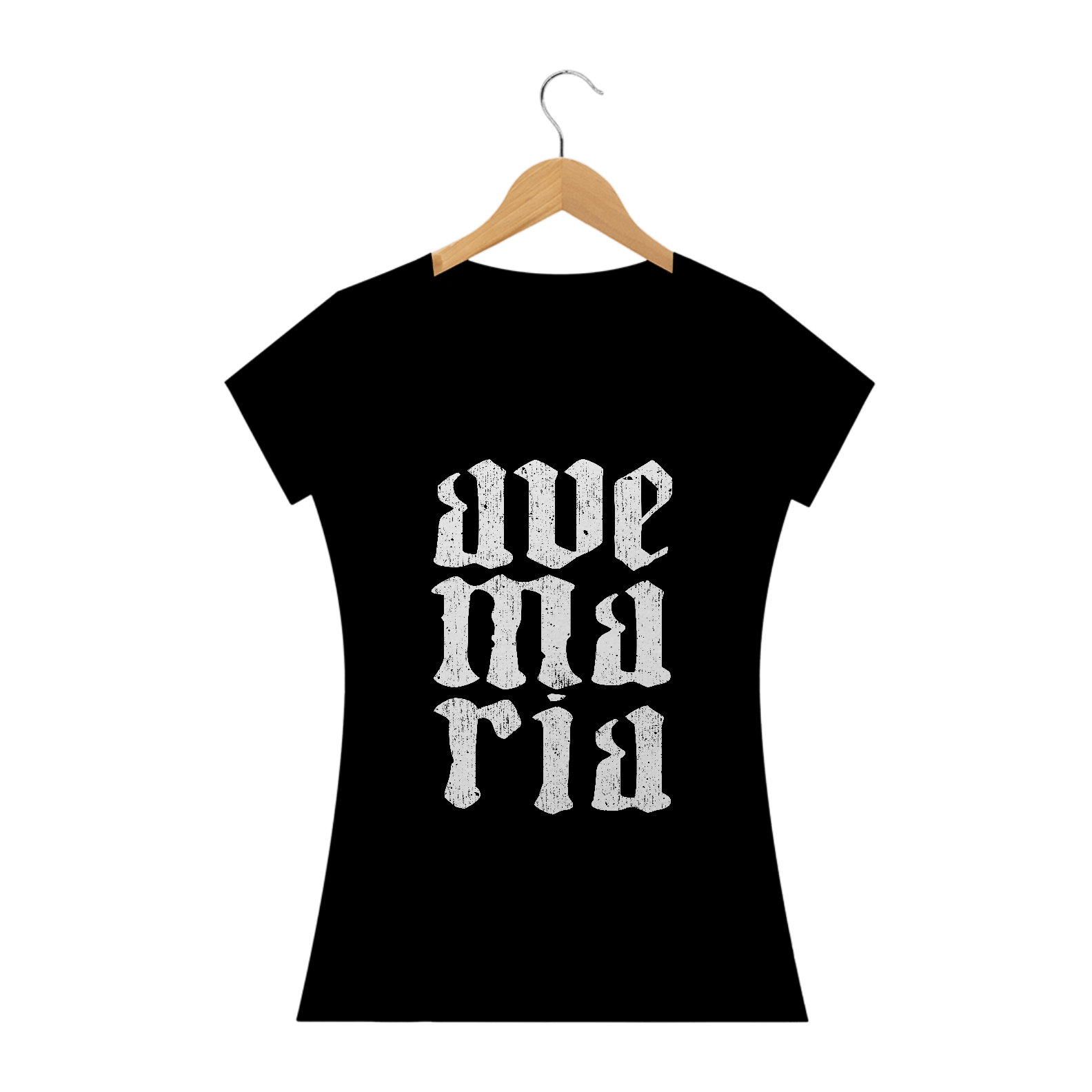 Nome do produto: Camiseta Feminina Ave Maria