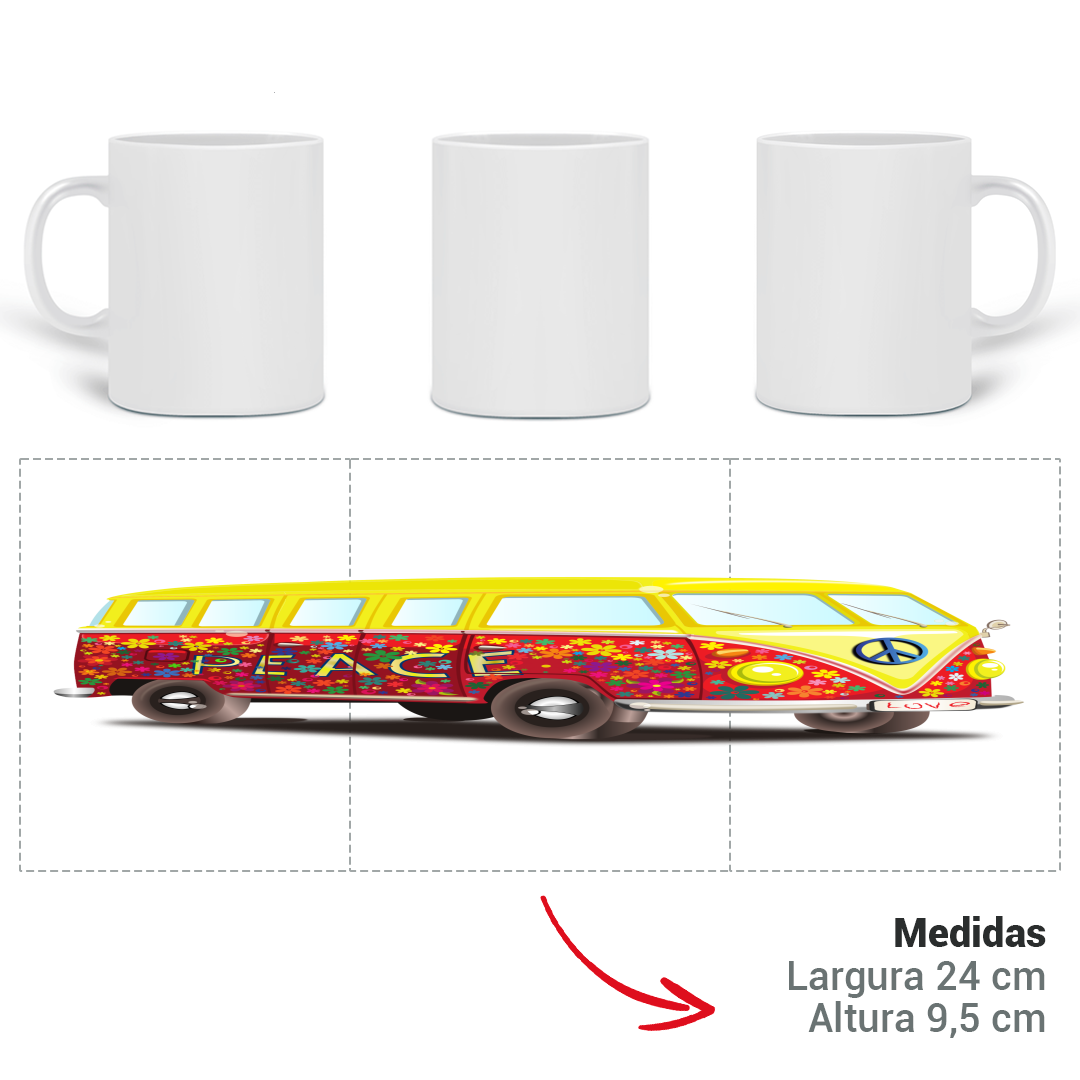 Nome do produto: Caneca Kombi Peace