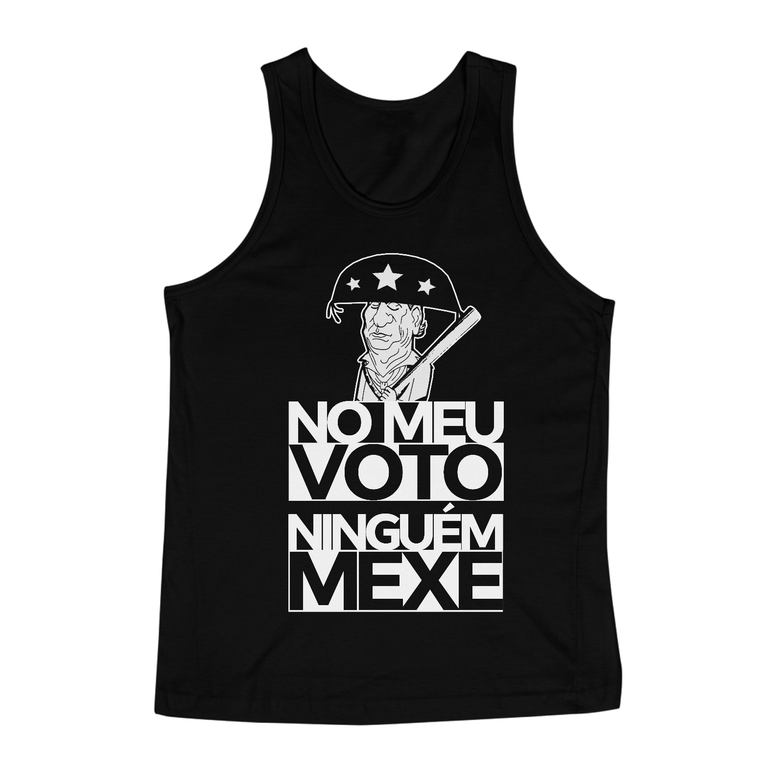 Nome do produto: Camiseta Regata No Meu voto Ninguém Mexe 
