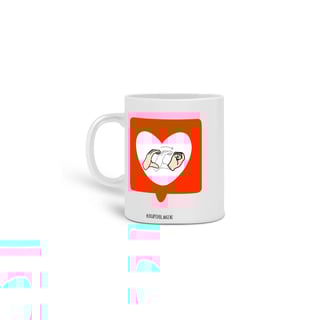 Caneca variação sinal amor libras