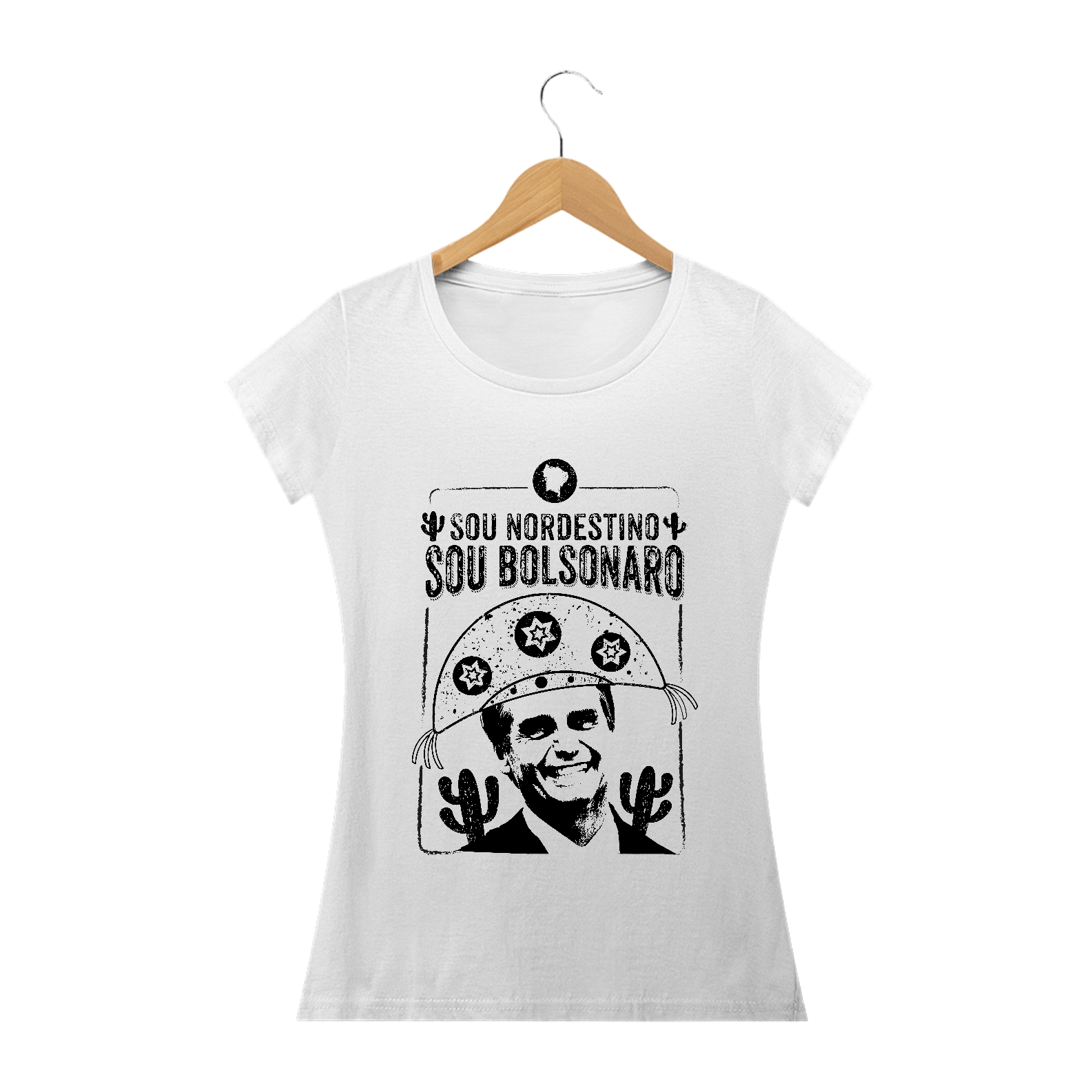 Nome do produto  Camisa Sou Nordestino, Sou Bolsonaro - Feminino - Um Patriota