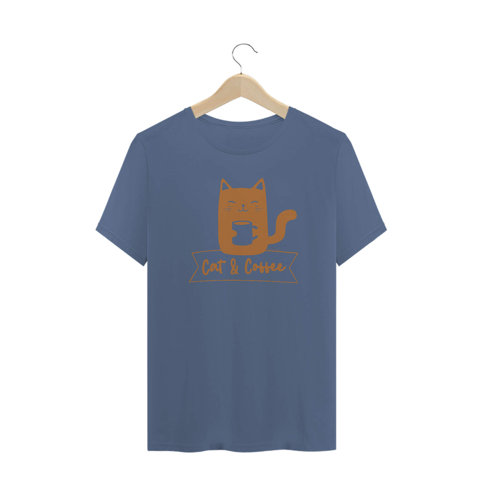 Nome do produto: Camiseta Unissex Estonada| Cat and Coffee Black/Milk