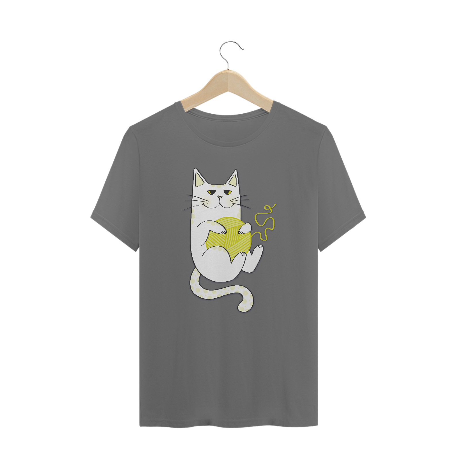 Nome do produto: Camiseta Unissex Estonada | Gatinho Artesão Amarelo