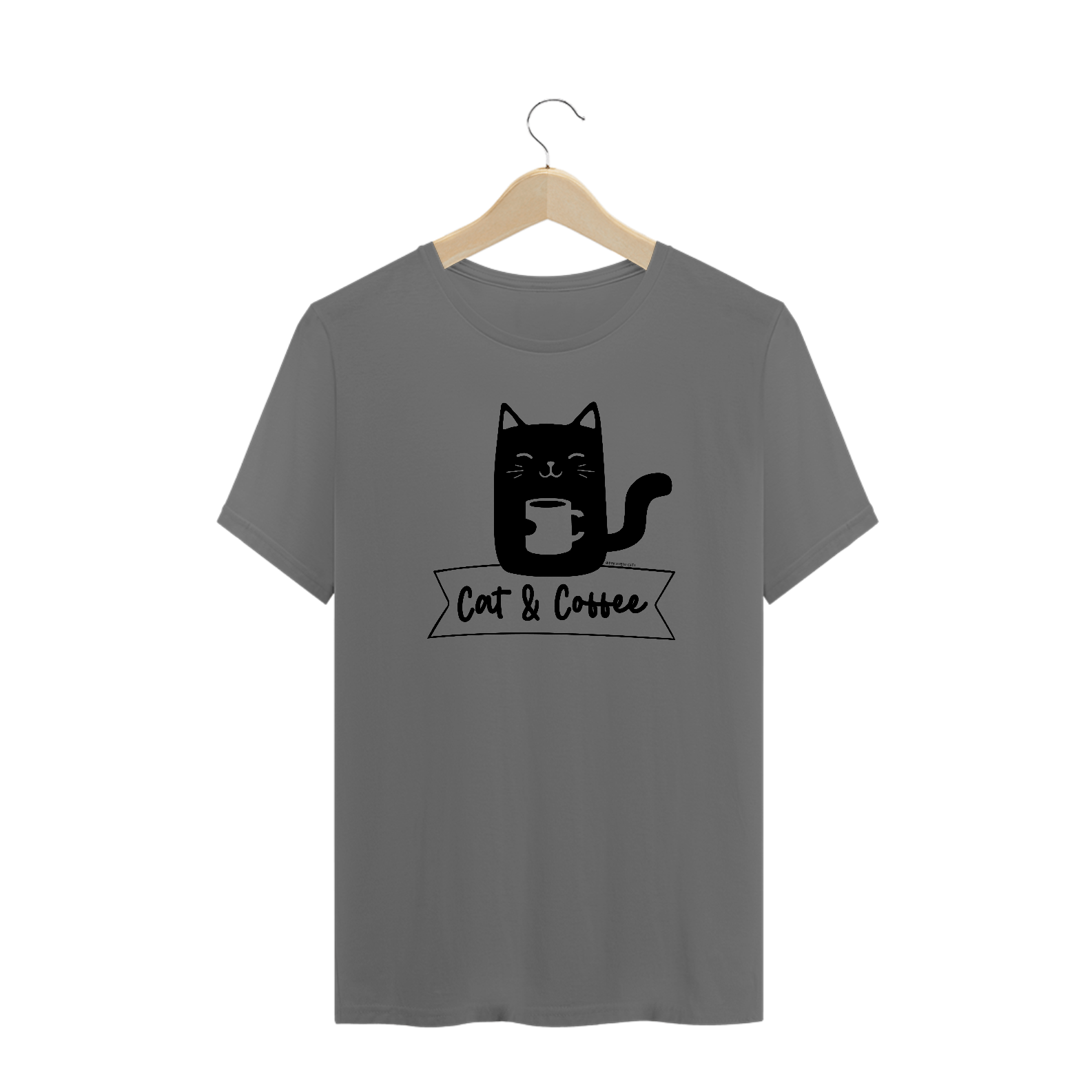Nome do produto: Camiseta Unissex Estonada | Cat and Coffee Black