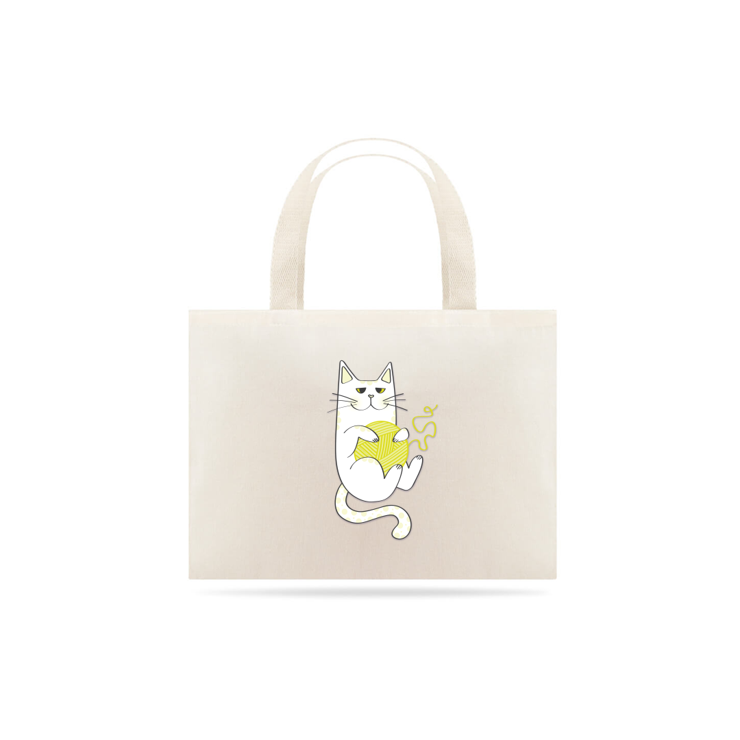 Nome do produto: Ecobag | Gatinho Artesão Amarelo