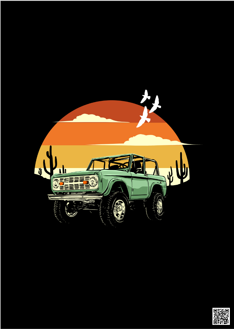 Nome do produto: Poster Retrato Carro no Deserto