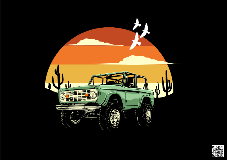 Nome do produto: Poster Paisagem Carro no Deserto