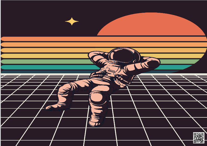 Nome do produto: Poster Paisagem Astronauta Colorful