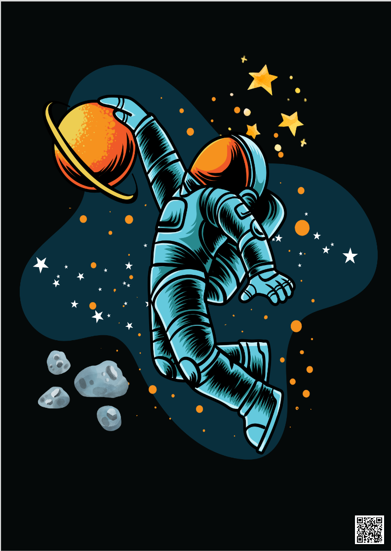 Nome do produto: Pôster Retrato Astronaut Galaxy