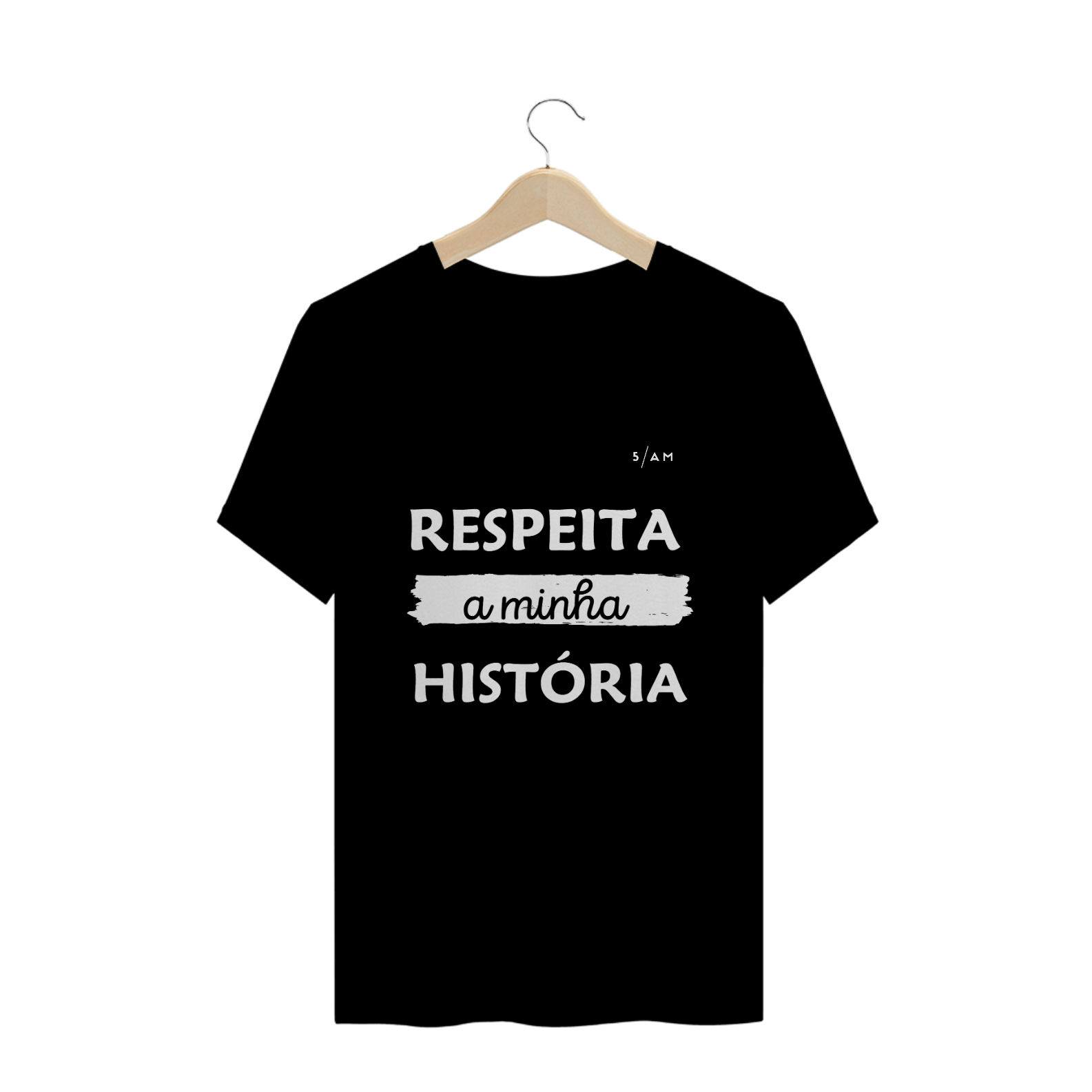 Nome do produto: Camiseta Preta RESPEITA MINHA HISTÓRIA