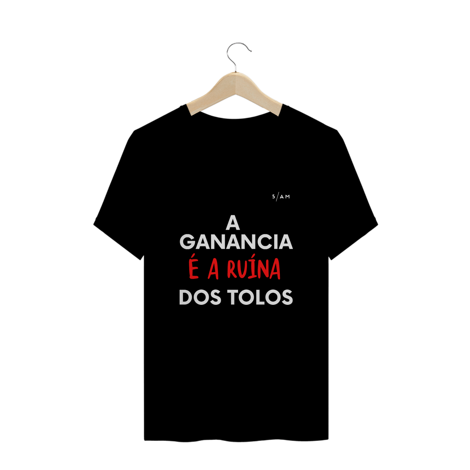 Nome do produto: Camiseta Preta A GANÂNCIA 