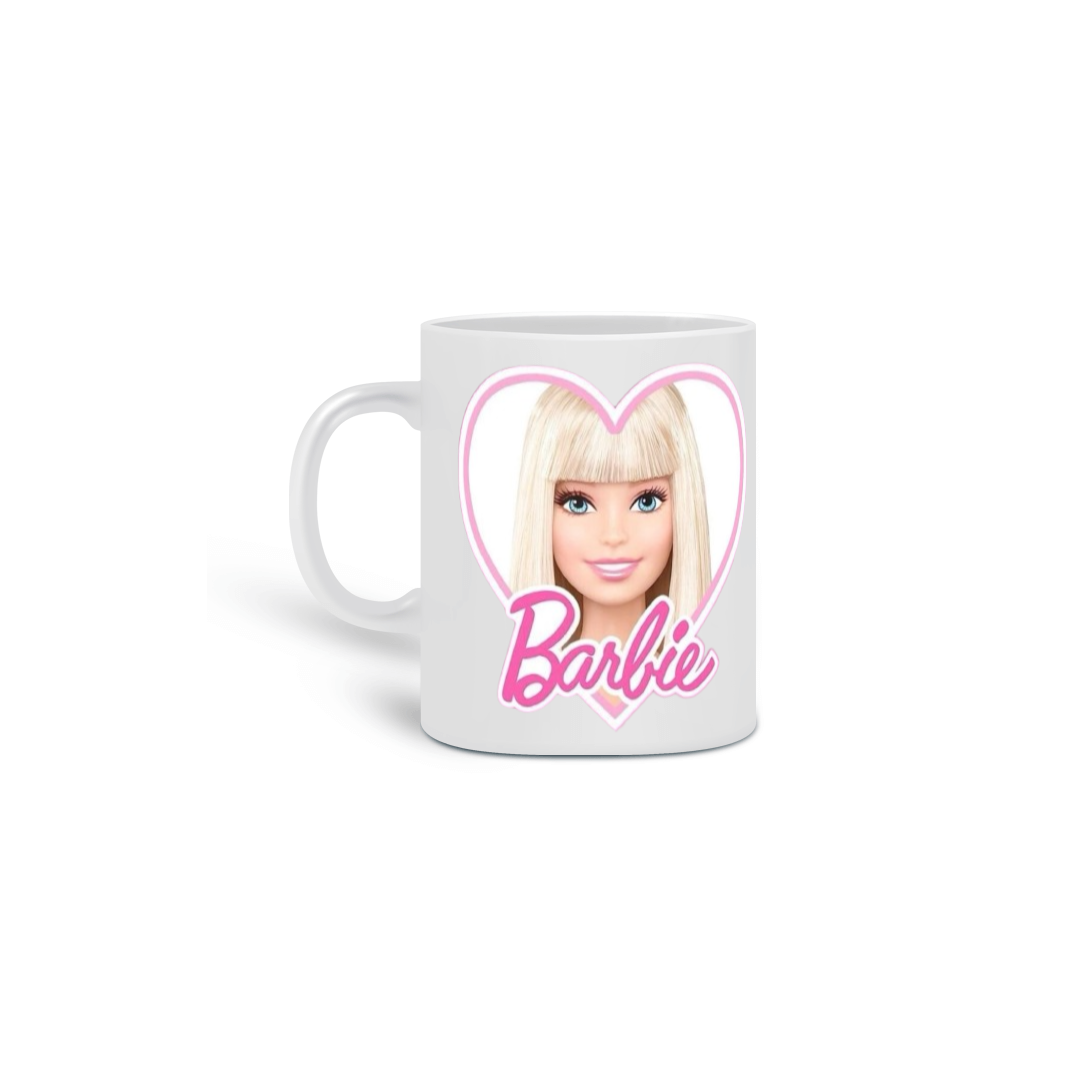 Nome do produto: 3107232232 CCONTEST ® | CANECA PORCELANA BONECA BARBIE CORAÇÃO