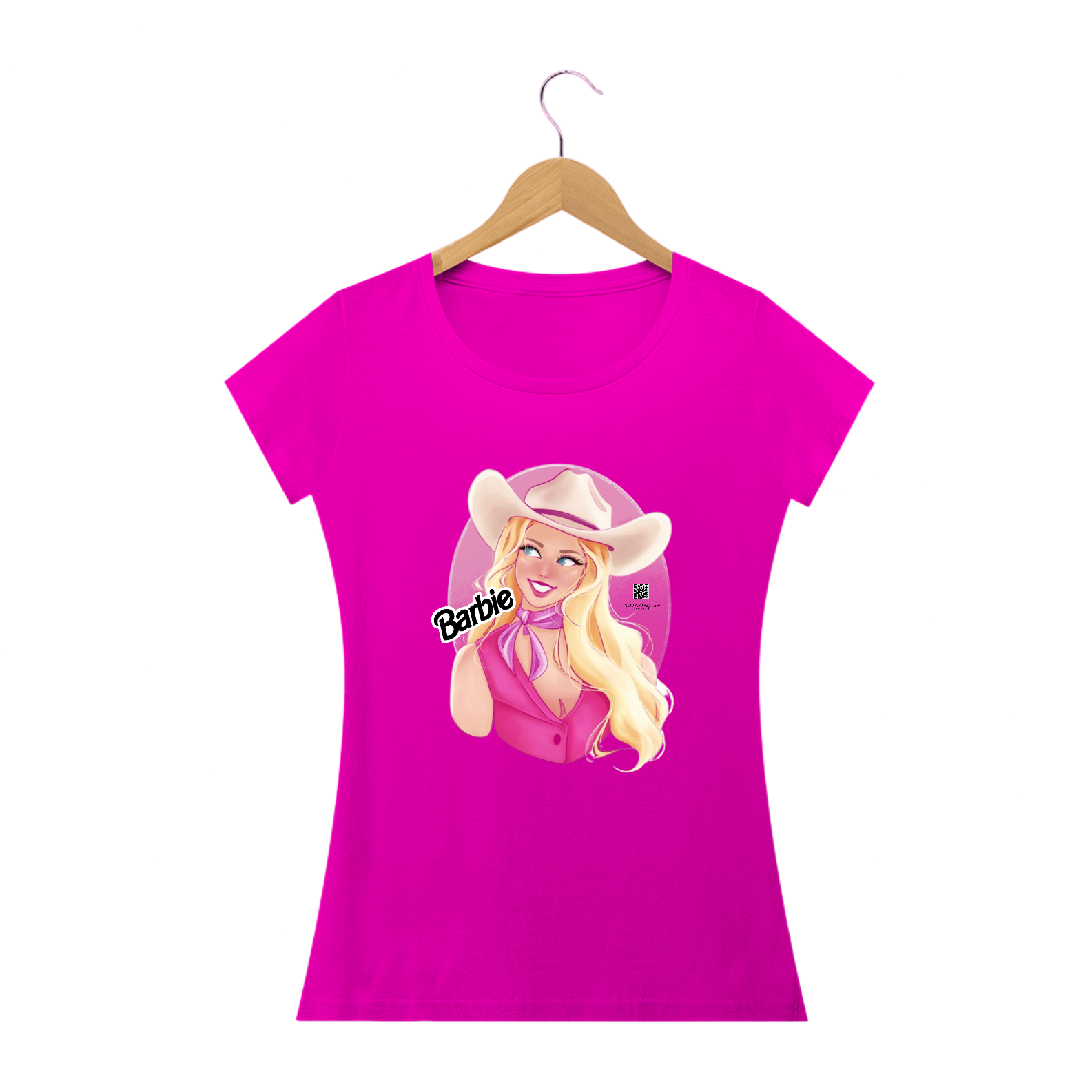 Nome do produto: 3107232249 VITÓRIA WESTER ® | CAMISETA COUNTRY FEMININA BABY LOOK [ BABYLONG QUALITY ] BARBIE COWGIRL