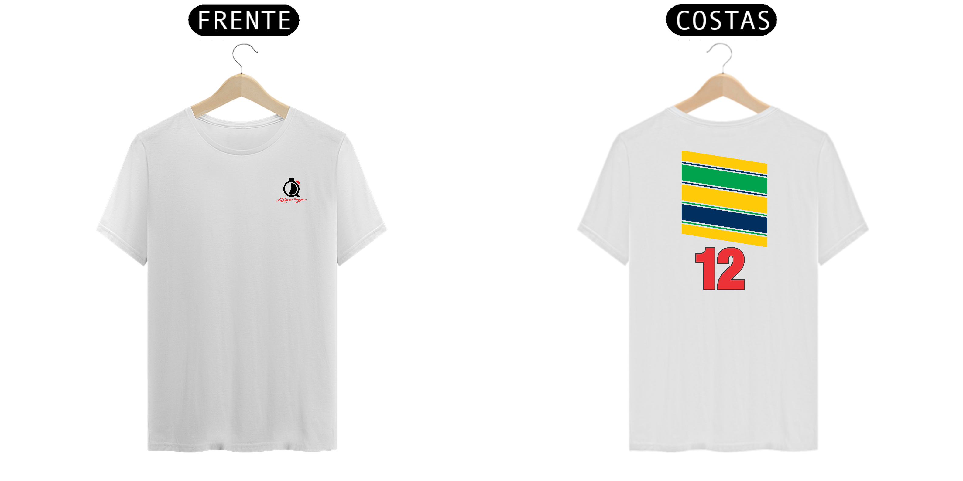 T-Shirt Quick Racing Faixas verde, amarelo e azul 12