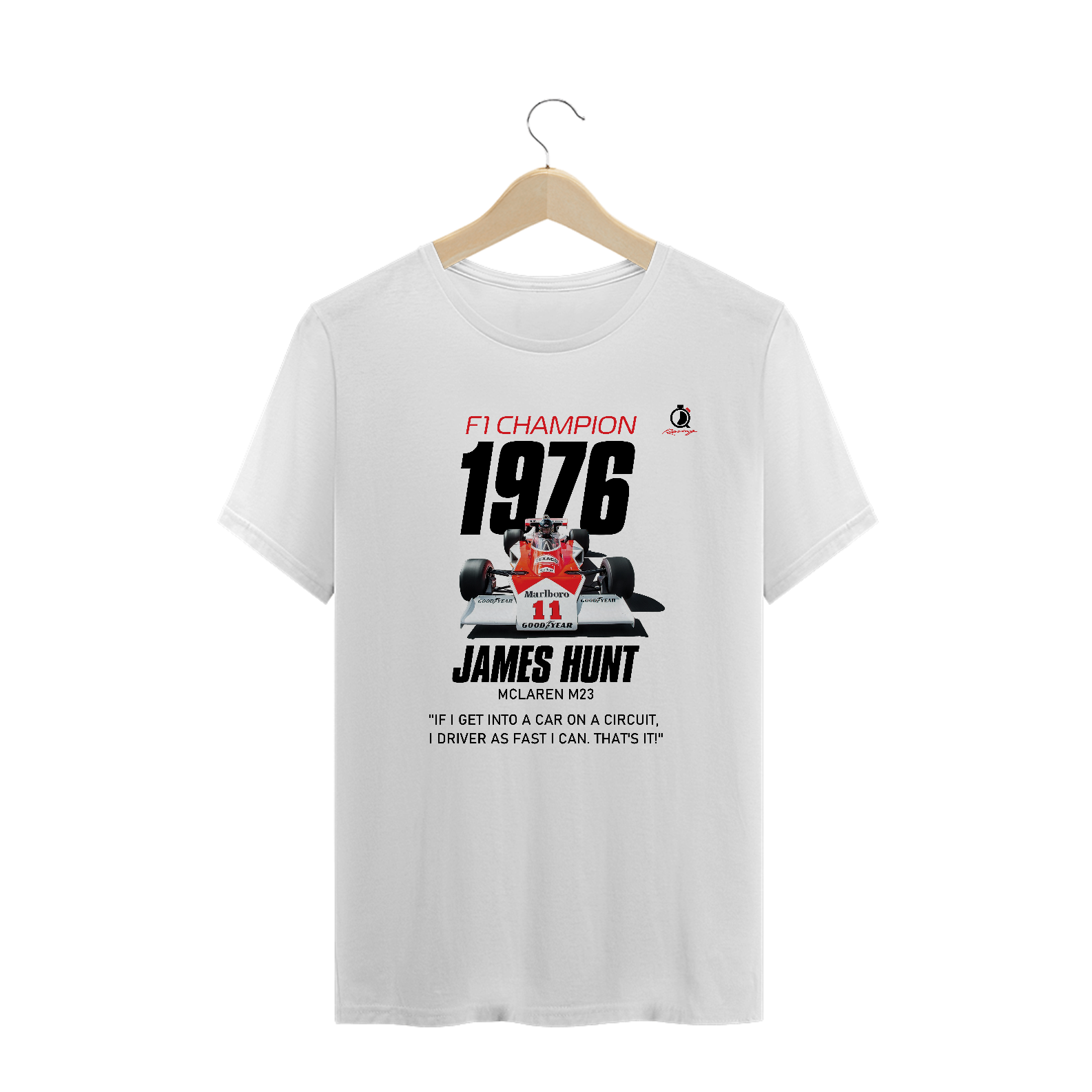 T-Shirt Prime Quick Racing | 1976 James Hunt F1 Mclaren M23 Champion