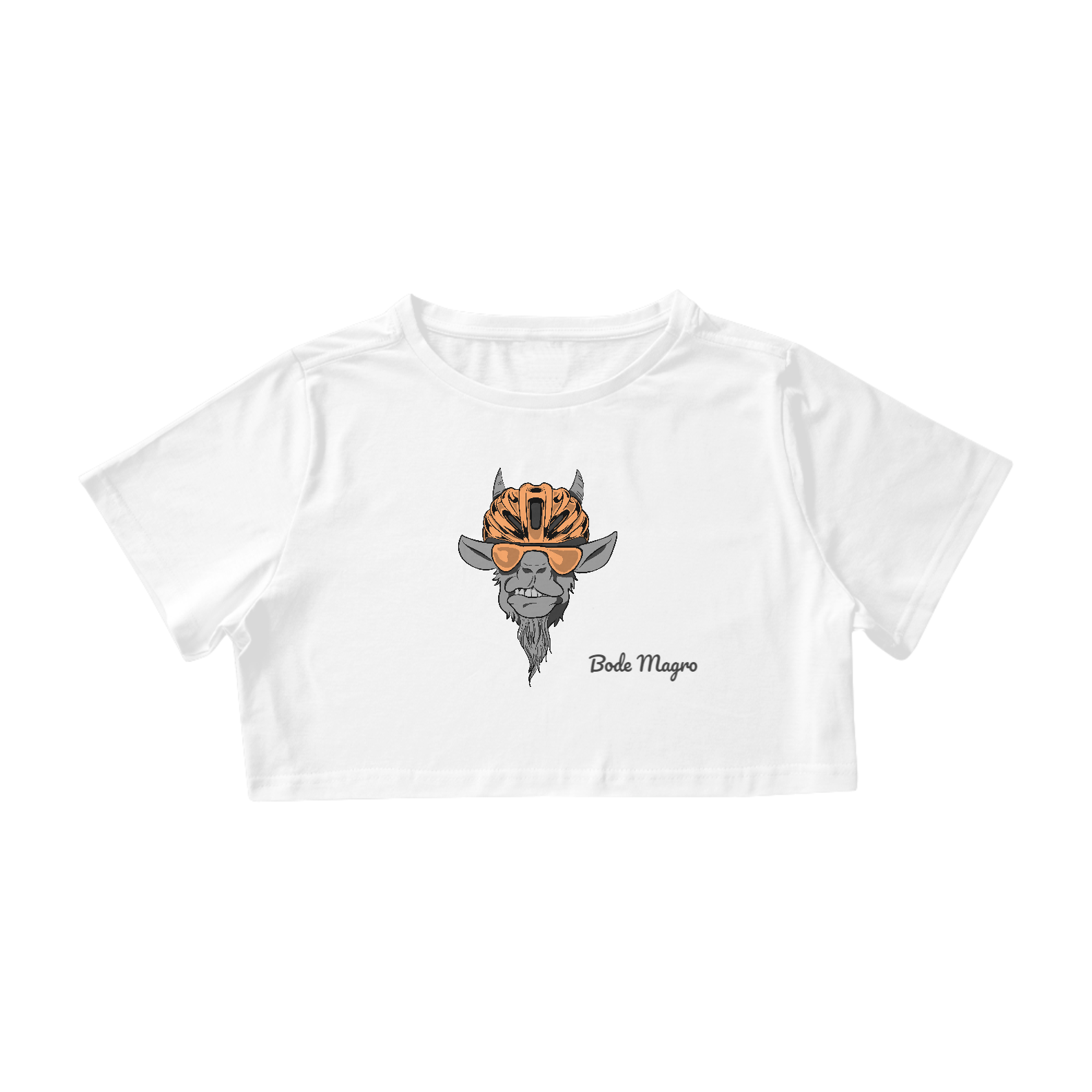 Nome do produto: Camisa Feminina Cropped Branca Bode Magro