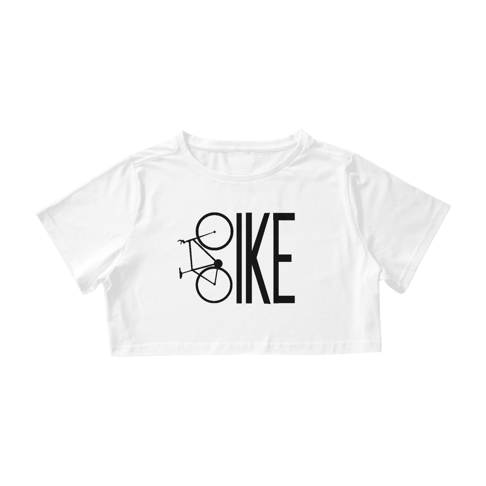 Nome do produto: Camisa Feminina Cropped Branca Bike