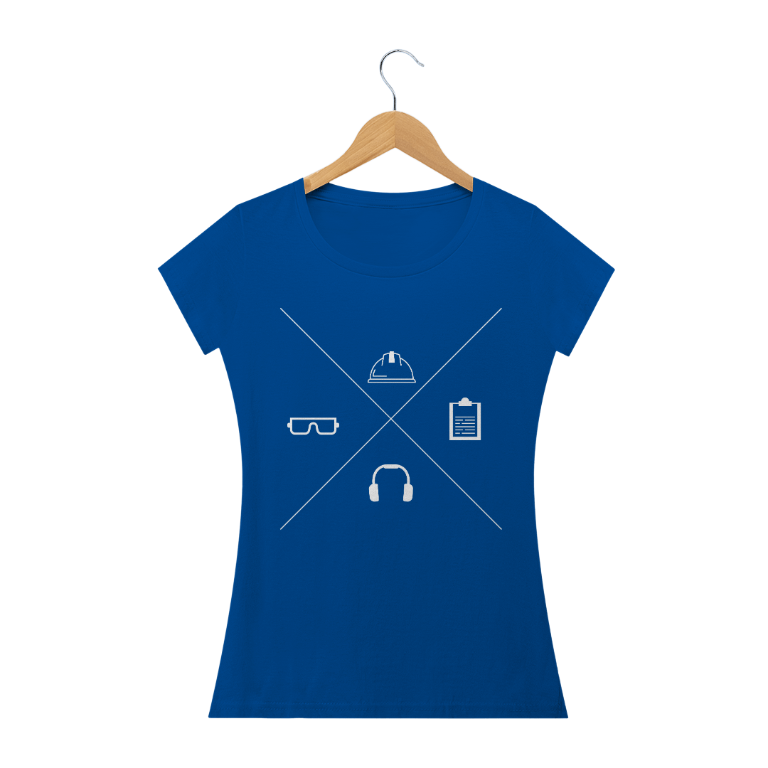 Nome do produto  Camiseta Baby Long Segurança do Trabalho Ícones Colorida