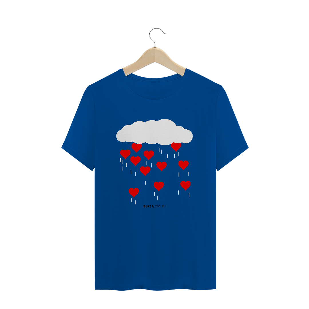 Nome do produto: Chuva de Corações, Camiseta Masculina, Bluza.com.br