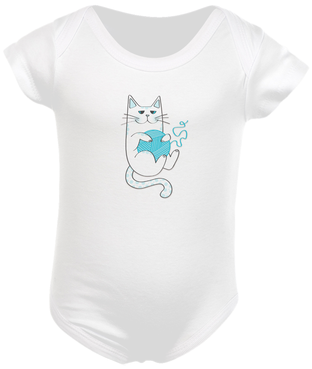 Nome do produto: Body Infantil | Gatinho Artesão Azul