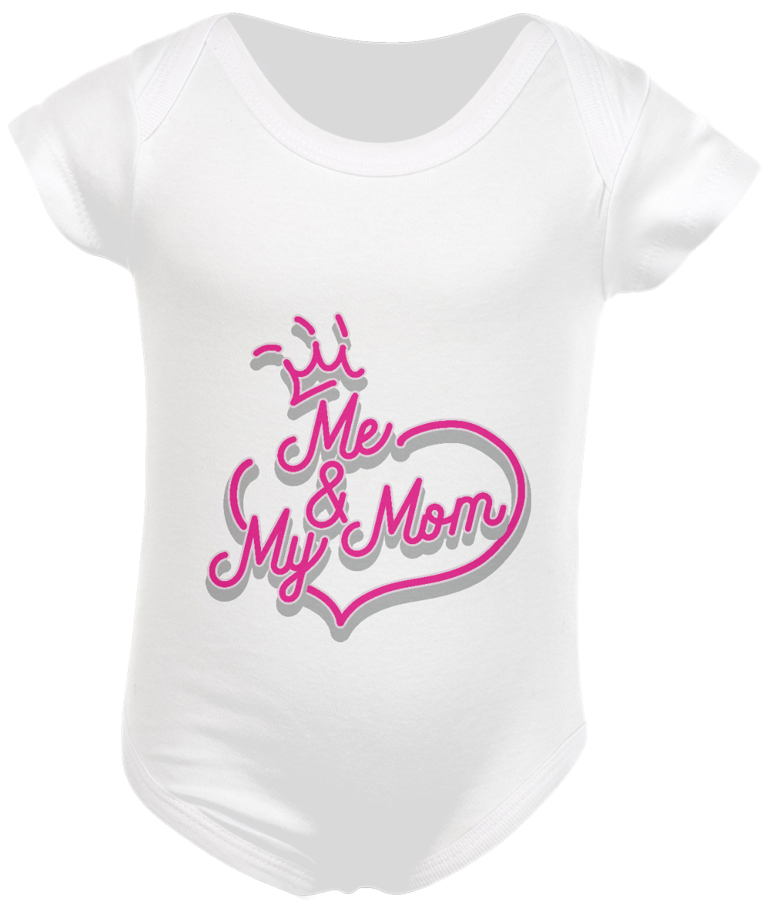 Nome do produto: Body Infantil Estampa Coração Frase Me & My Mom