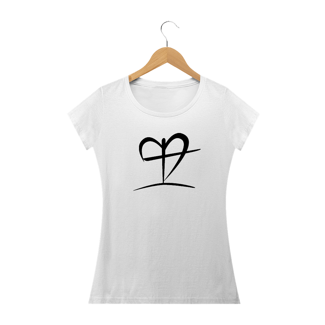 Nome do produto: Camisa Feminina Banca Coração e Cruz +Cores