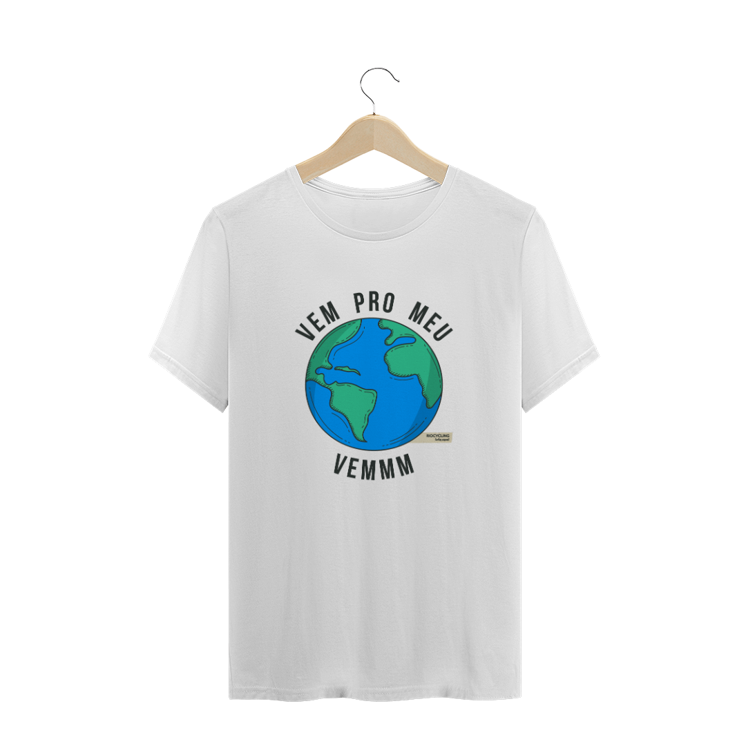 Nome do produto: Camiseta Masculina Vem pro meu mundo vem - Branca