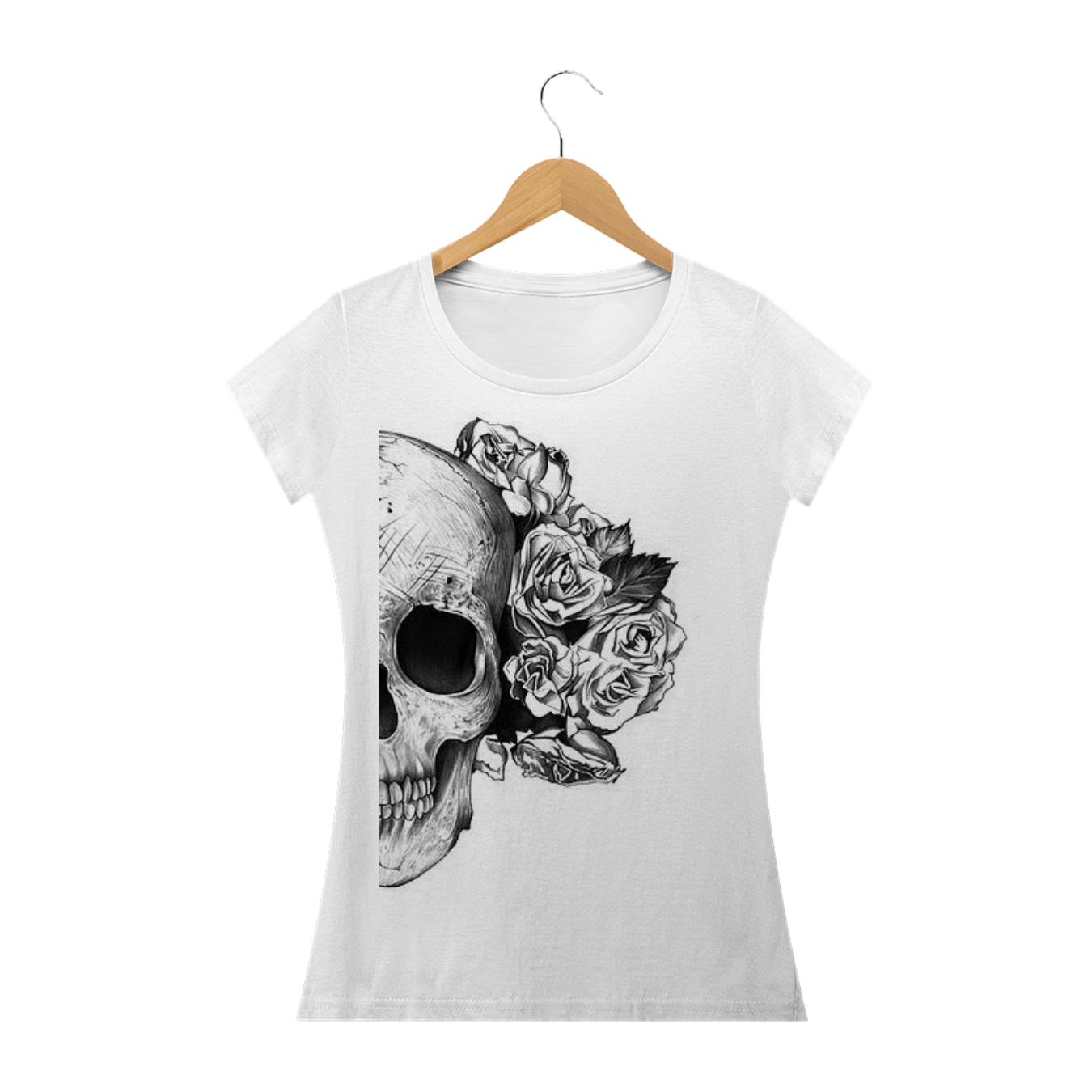Nome do produto: Camiseta feminina caveira