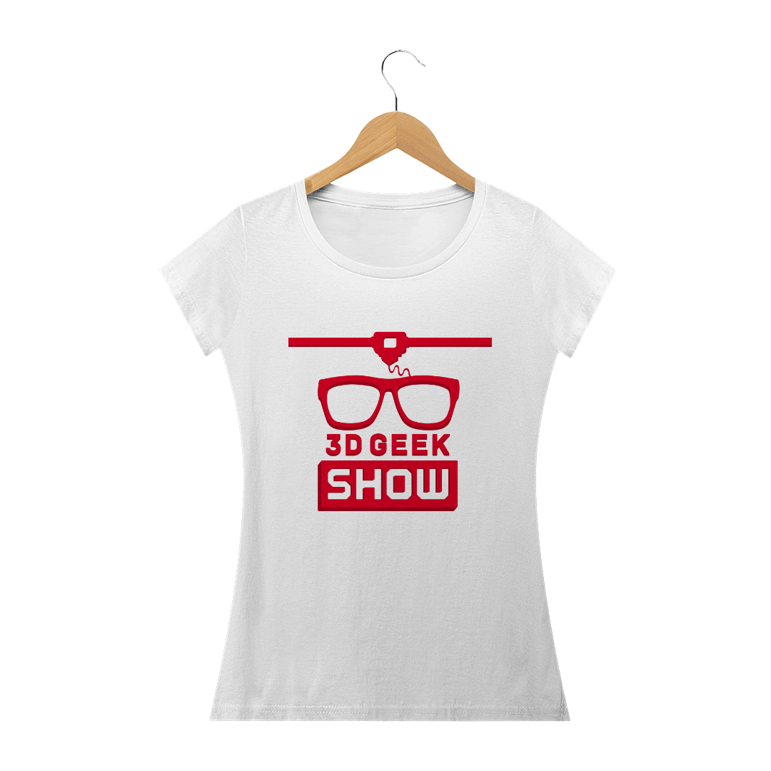 Nome do produto: Camiseta Feminina Branca - 3D Geek Show