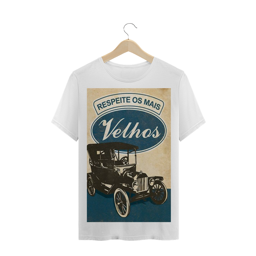 Nome do produto: Camiseta T-shirt Masculina Retrô Carro Antigo Respeite Os Mais Velhos. REF:0601