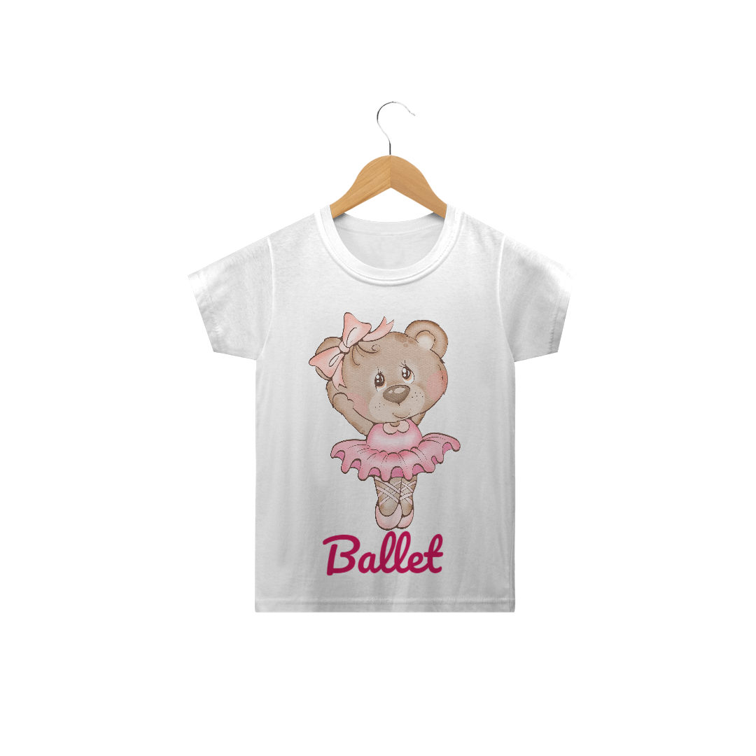 Nome do produto: Camiseta Infantil Ursinha Bailarina