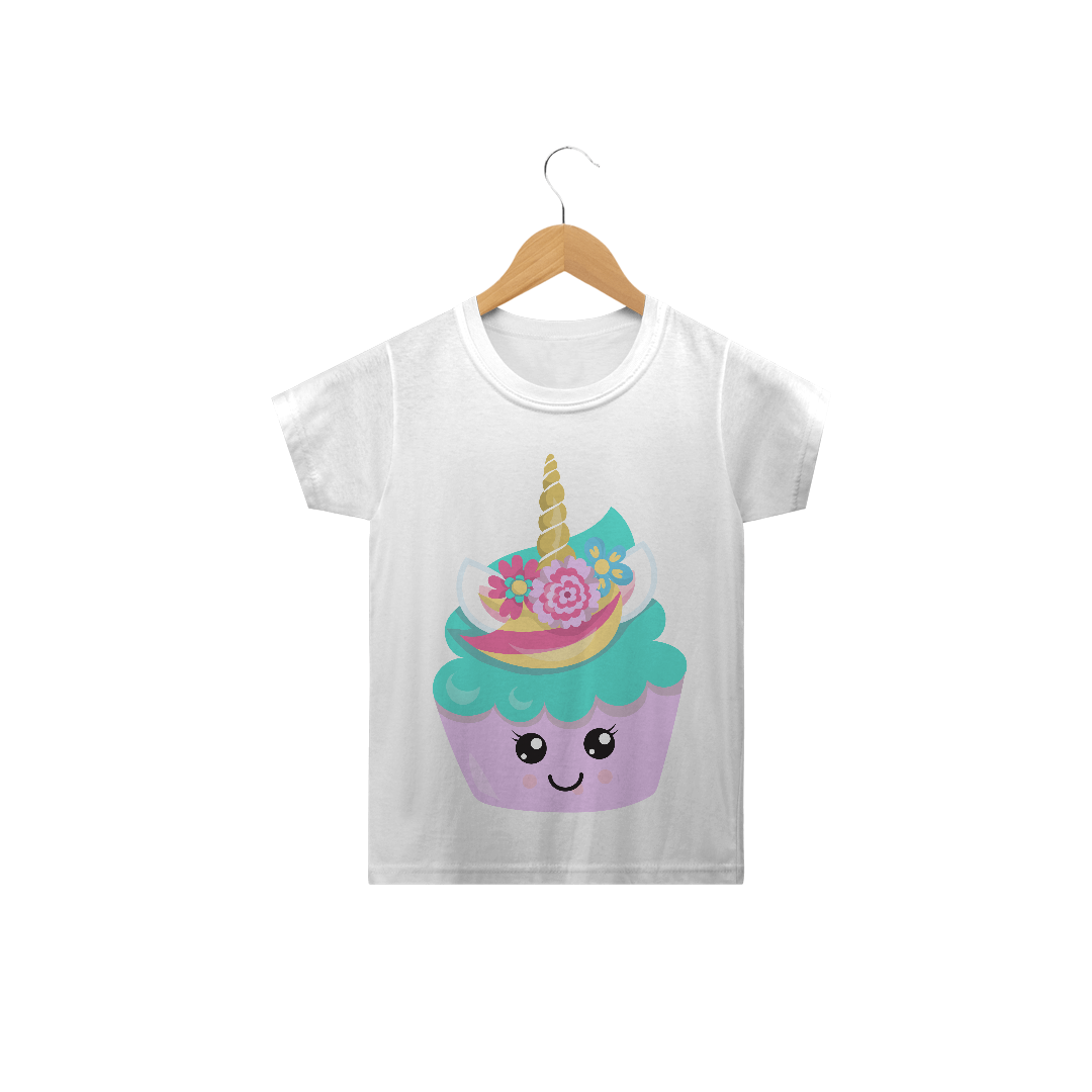 Nome do produto: Camiseta infantil Cup Cake Unicórnio