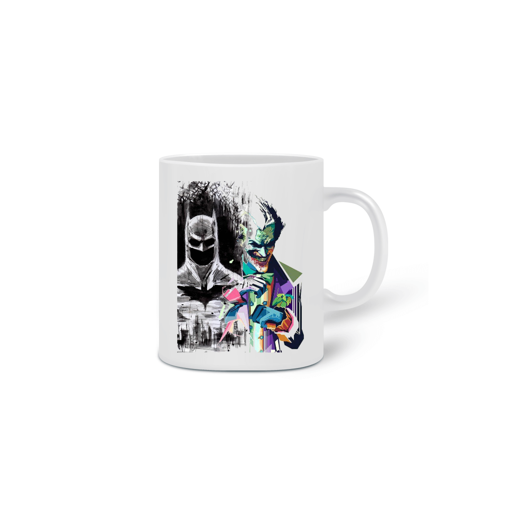 Nome do produto: Caneca Drawn Batman vs Coringa