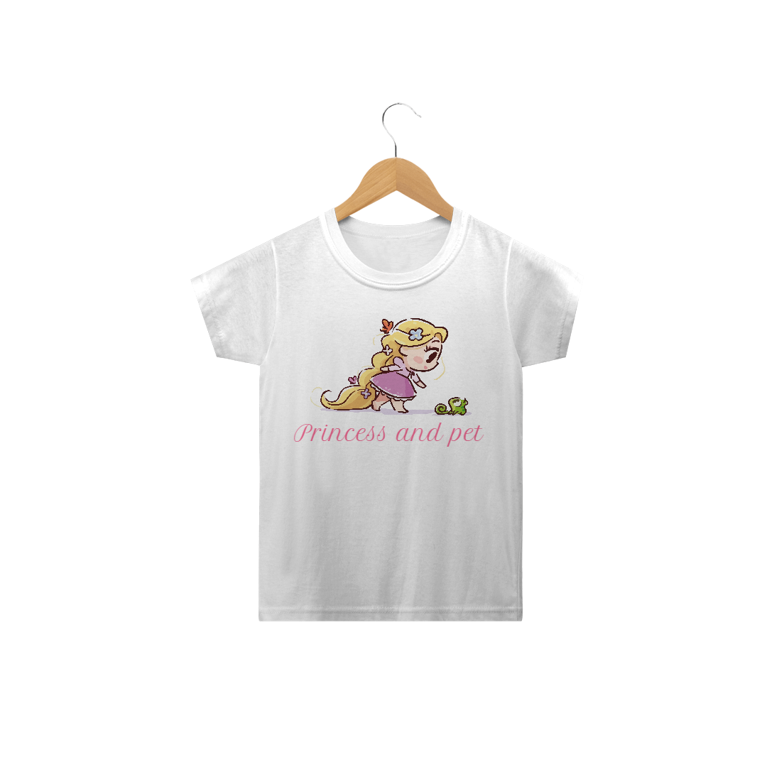 Nome do produto: Camiseta Infantil Princesa & Pet