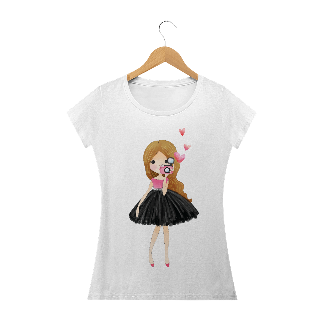 Nome do produto: camiseta menina fotógrafa 