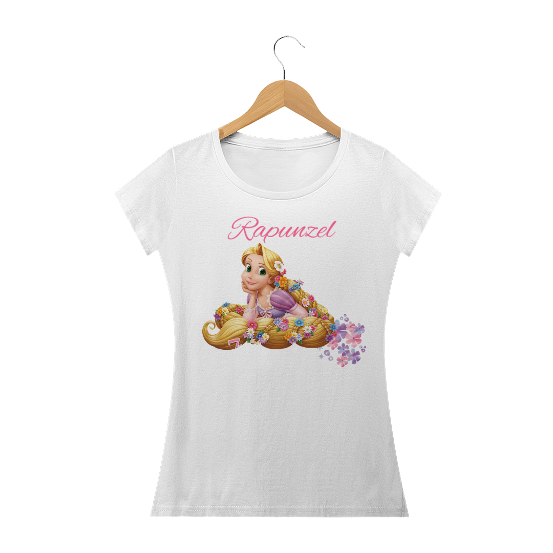 Nome do produto: Camiseta feminina Rapunzel flores