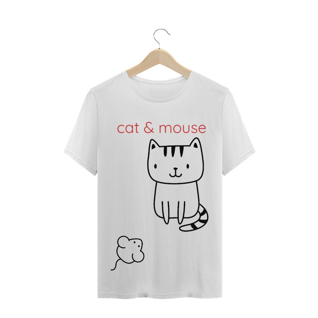 Nome do produto: Camiseta plus size gato e rato