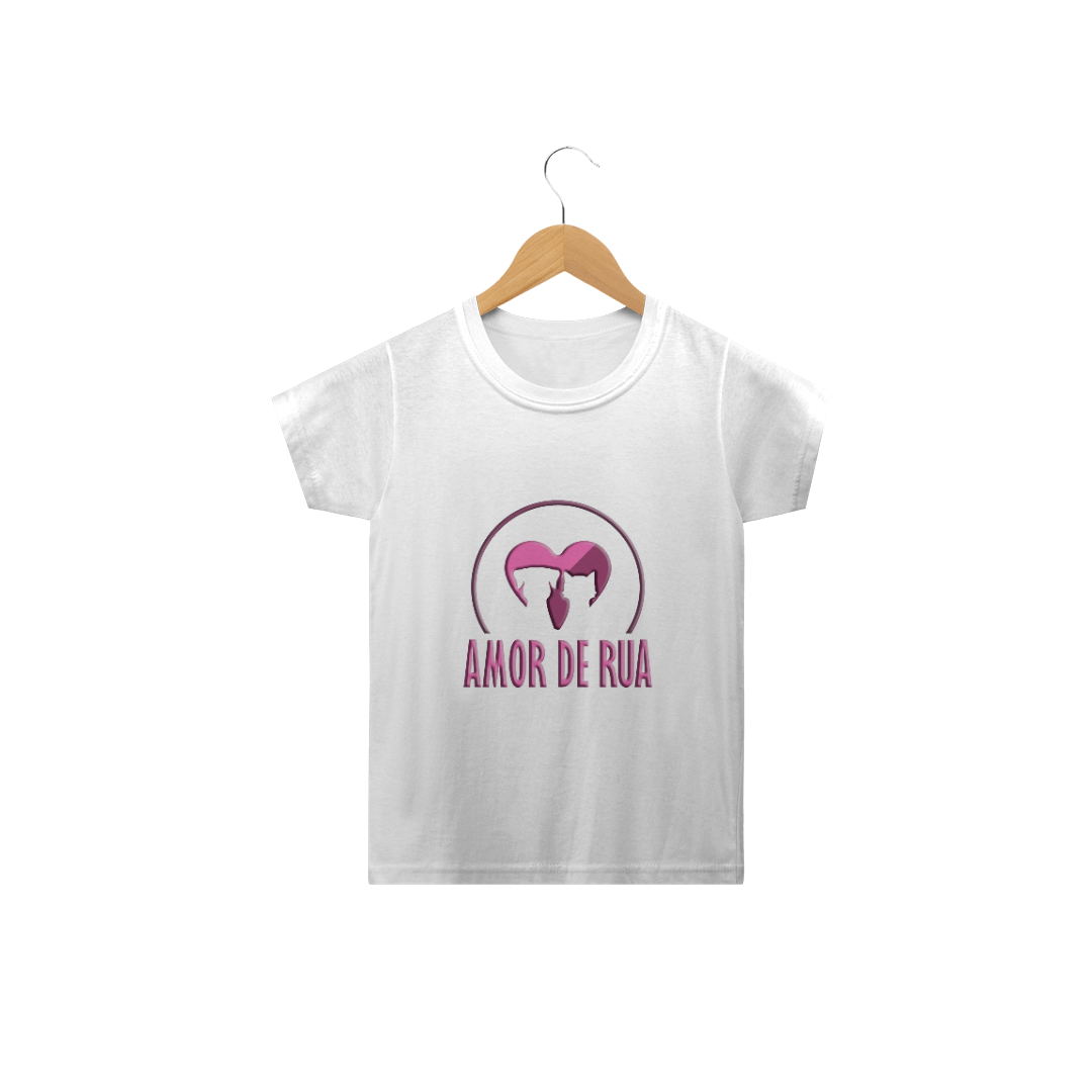 Nome do produto  Camiseta Infantil Amor de Rua rosa