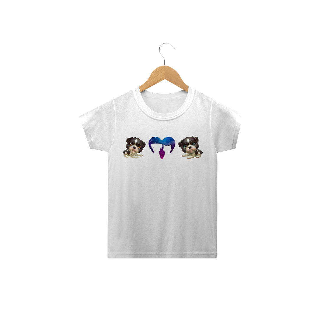 Nome do produto  Camiseta Infantil Amor de Rua Dog Coração