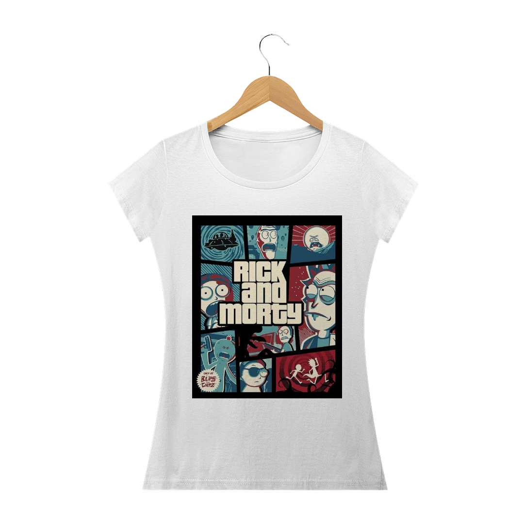 Nome do produto: Camiseta Feminina Rick and Morty