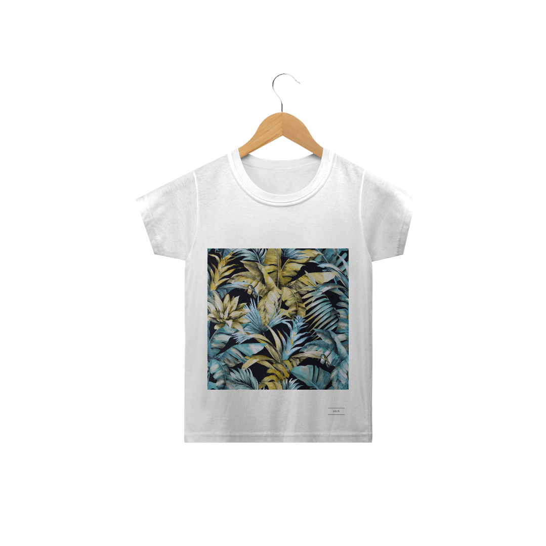 Nome do produto  Camiseta Infantil ZAYA Folhagem Azul