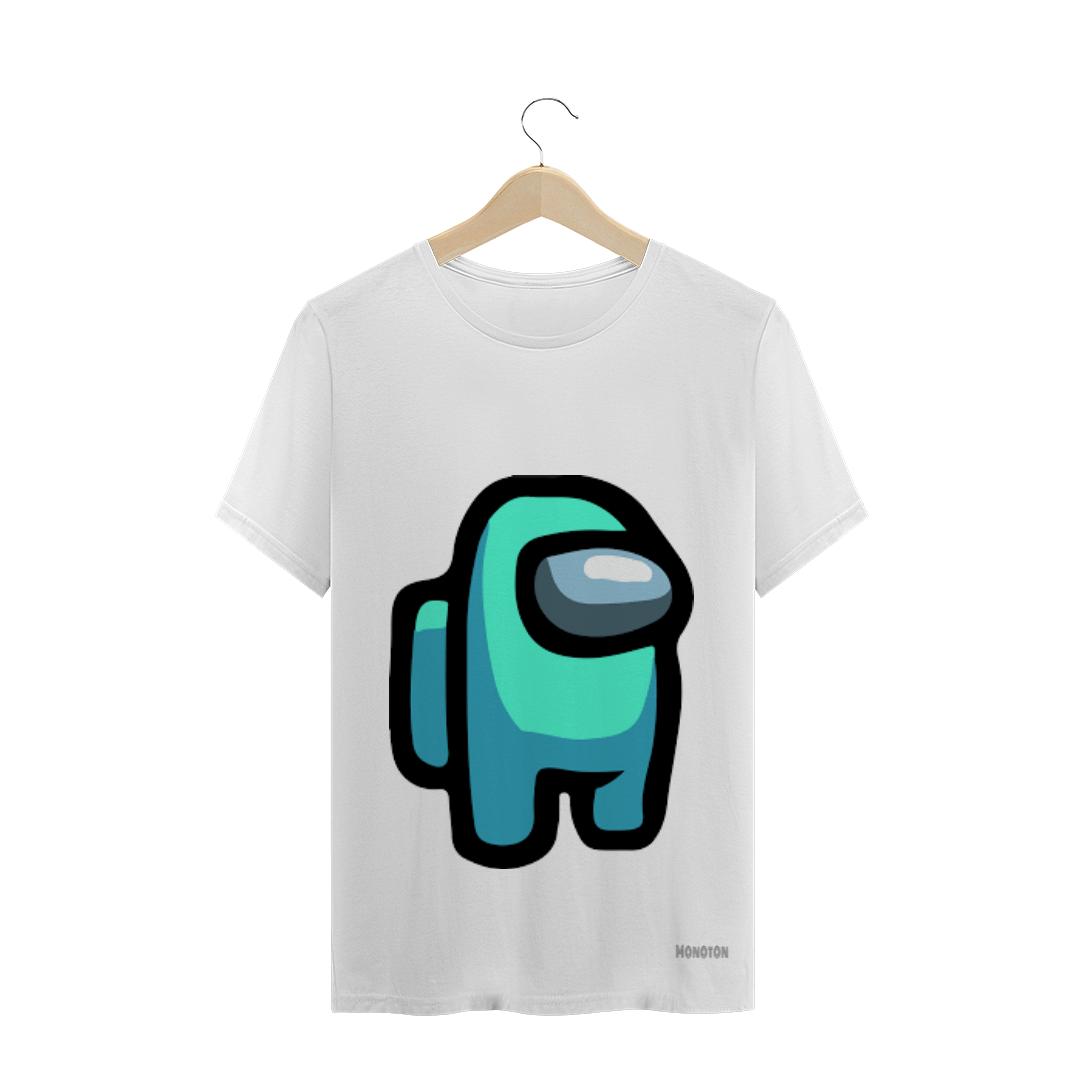 Nome do produto: Camisa branca Among Us ciano