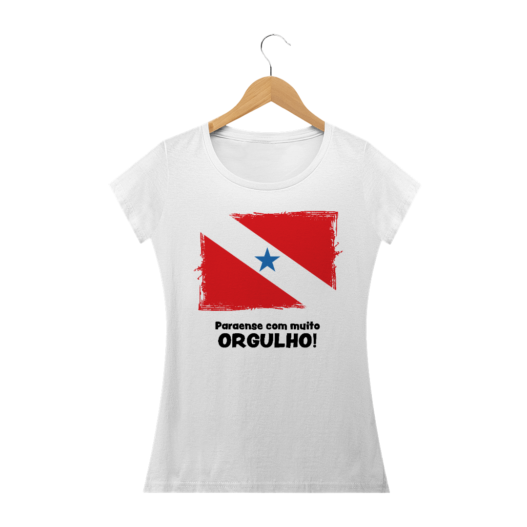 Nome do produto: Paraense com muito ORGULHO - letra preta - FEMININA