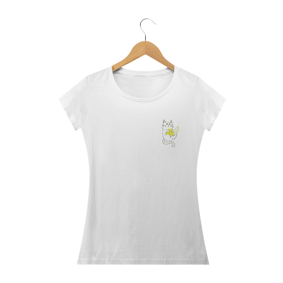 Nome do produto: Camiseta Feminina Prime | Gatinho Amarelo 02